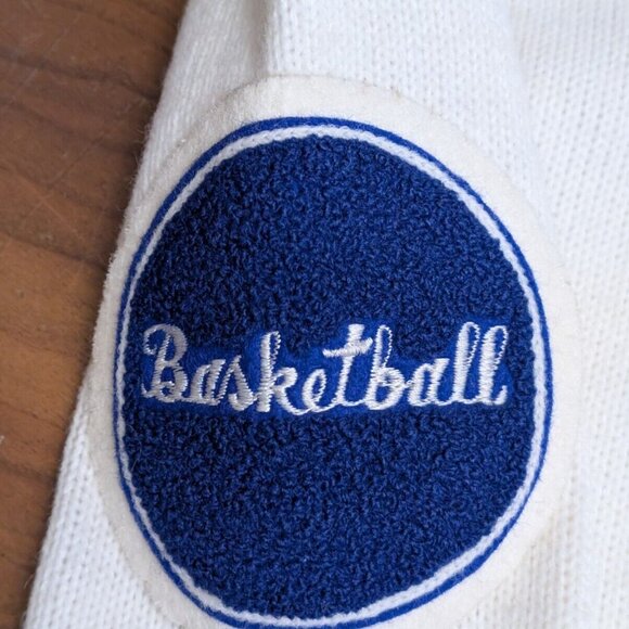 Vintage Dehen Wool Letterman Sweater Cardigan Blue T Basketball Drama Spirit 40 - Picture 8 of 16